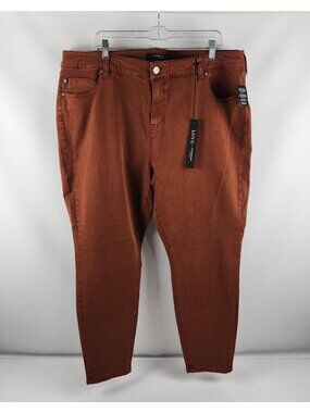 LIVERPOOL Jeans Women 22W Plus Cognac Brown Ankle Skinny Pant 42x27 LY2005WF NWT
